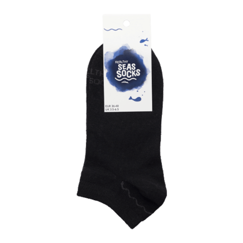 healthy seas socks zwarte sneaker sok nase