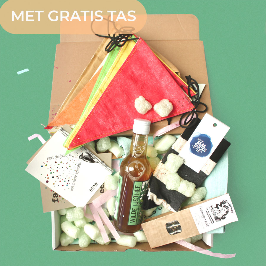 In de mix duurzaam mix & match cadeaupakket met label