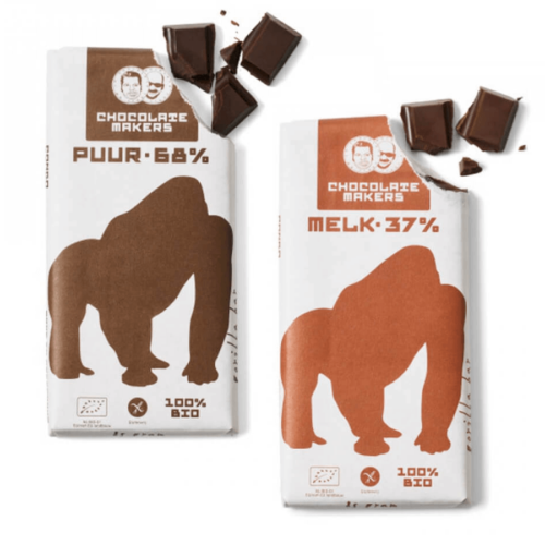 chocolate makers biologische chocolade gorilla puur en melk