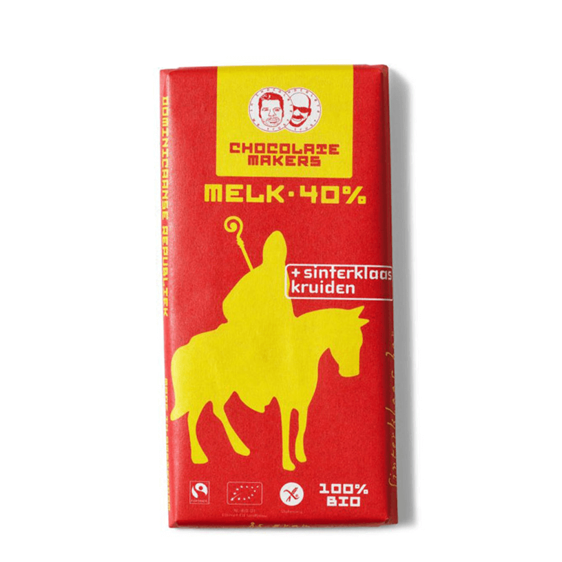 duurzaam schoencadeautje - chocolate makers biologische chocolade sinterklaasreep