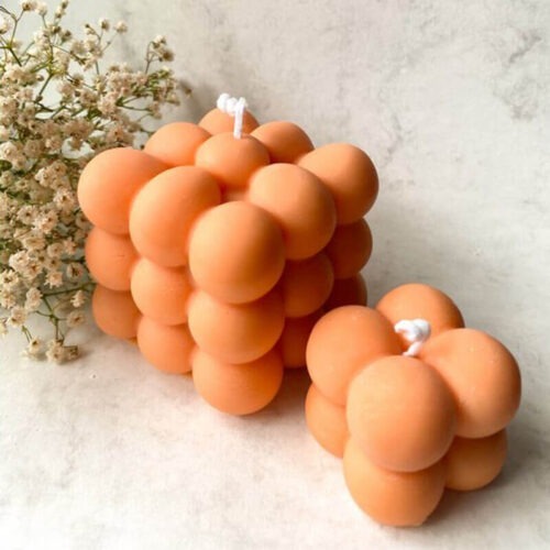 koolzaadwas bubble kaars