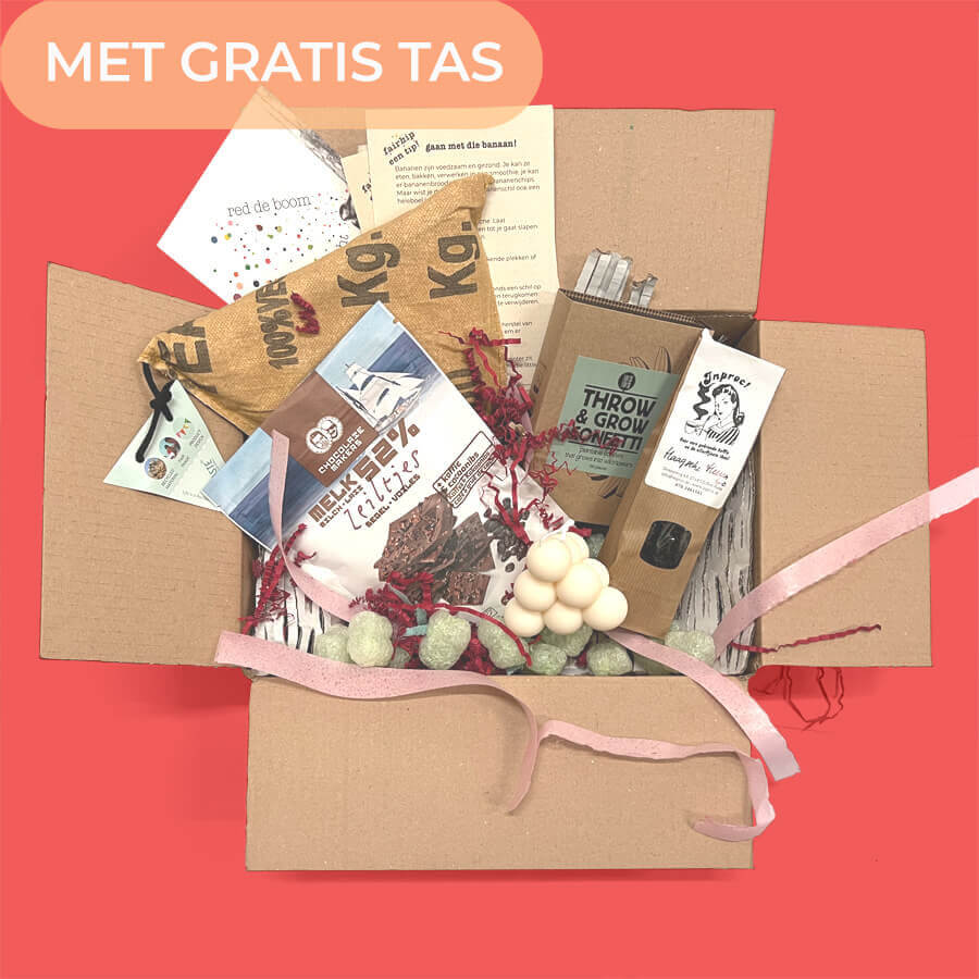 er is er een jarig, duurzaam cadeaupakket