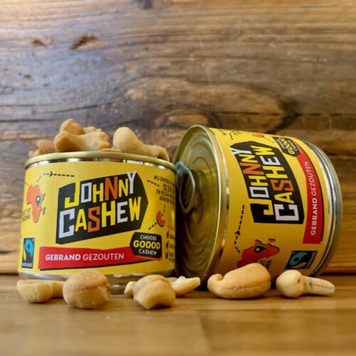 Johnny Cashew - gebrand gezouten cashews - blikje