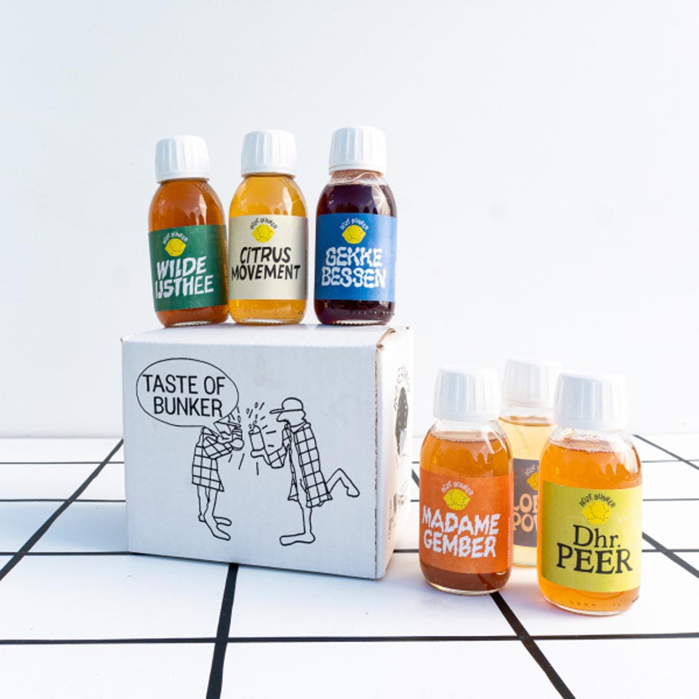 proefpakket siroop van gered fruit 'Taste of Bunker' - Roze Bunker