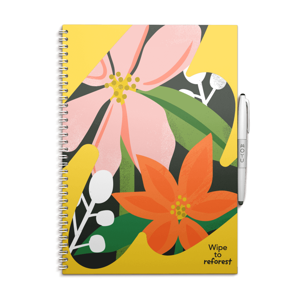 moyu steenpapieren notitieboek A4 flower vibes