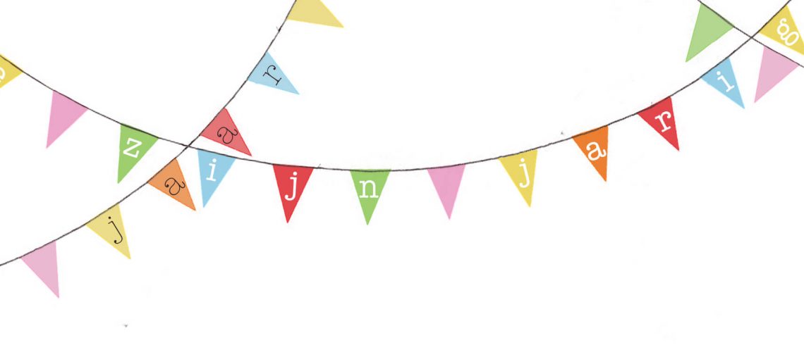 vlaggetjes voor feestbanner nieuwsbrief